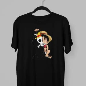 Remera de Luffy con la Bandera Pirata