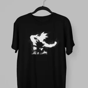 Remera con la silueta de Goku niño y adulto