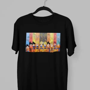 Remera de Goku y sus transformaciones