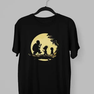 Remera con la silueta de Goku, Krilin y el Maestro Roshi