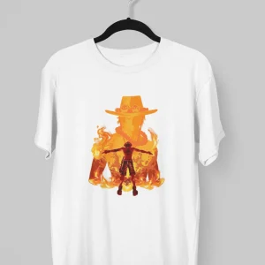 Remera de Once Piece Figura en llamas