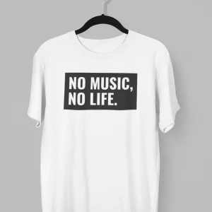 Remera con la frase No Music No Life