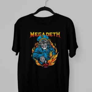 Remera de Megadeth con calavera policía