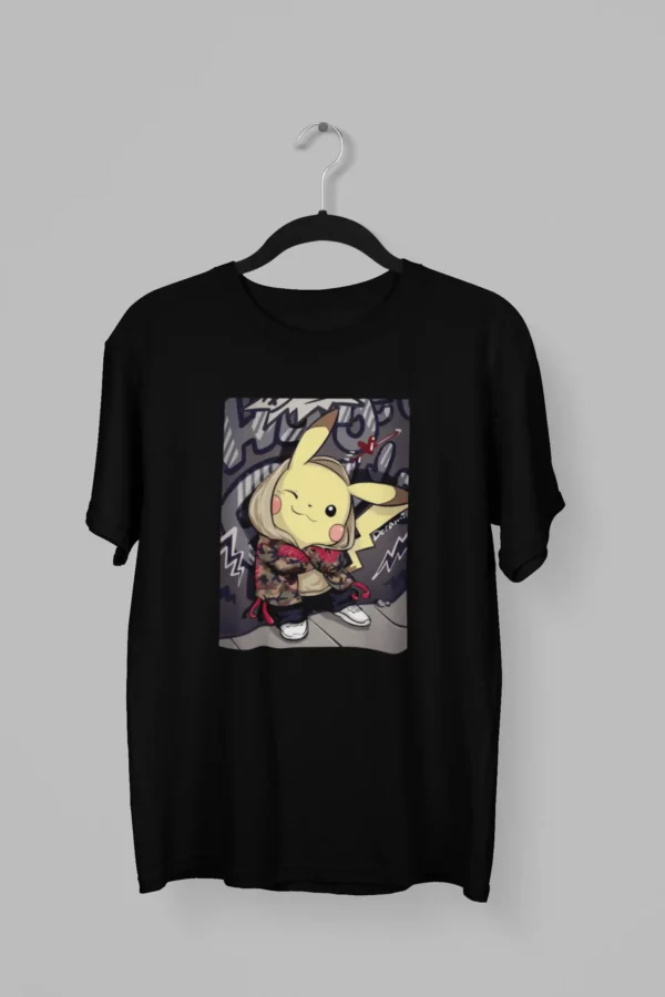 remera de pikachu rapero, imagen de pikachu vestido de rapero