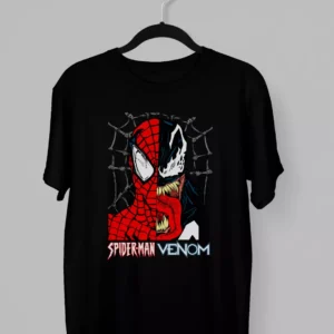 Remera de Spiderman mitad Spiderman mitad Venom
