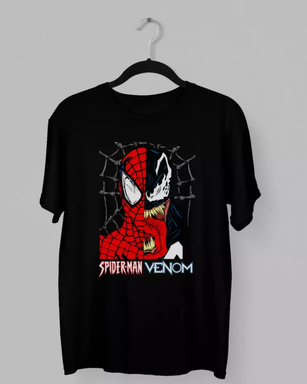 Remera de Spiderman mitad Spiderman mitad Venom