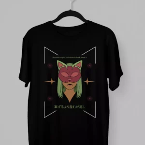 Remera de anime motivacional con la frase "It's easier to give birth than to think about it"