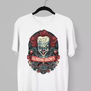 Remera con el rostro de Pennywise y la frase Meet the Dancing Clown