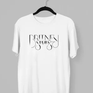Remera con el nombre de Britney Spears con letras de estilo de su discografia