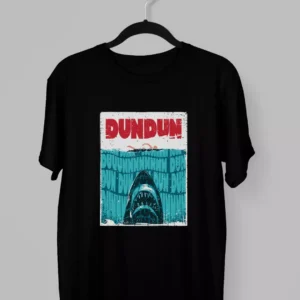 Remera de Tiburon y un nadador con la palabra Dundun