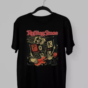 Remera de los Rolling Stones con un hombre tocando la guitarra