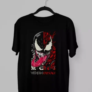 Remera con la mitad del rostro de Venom y Carnage