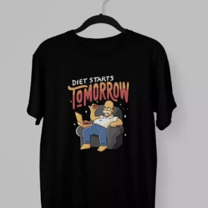 Remera de Homero Simpson sentado comiendo donas