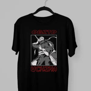 Remera de Obito de Naruto empuñando su Gunbai
