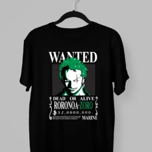 Remera de Roronoa Zoro en un panfleto