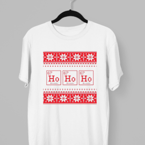 Remera de Navidad Ho Ho Ho haciendo parodia a la tabla periodica