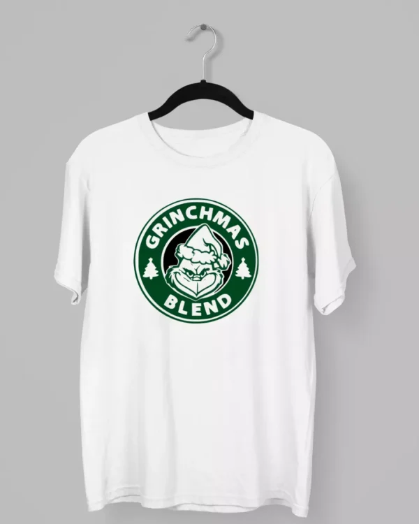 Remera navideña Grinchmas Blend con el logo de Starbucks