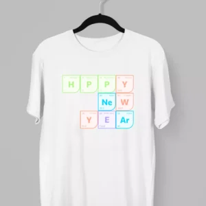 Remera con la frase Happy New Year en formato calendario