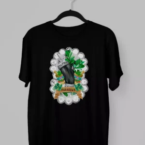 Remera de una Guampa con Ñanduti de fondo