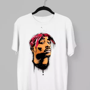Remera de Tupak Shakur mirando al frente